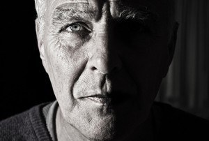 black and white older man
